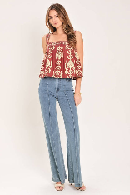 Ikat printed top