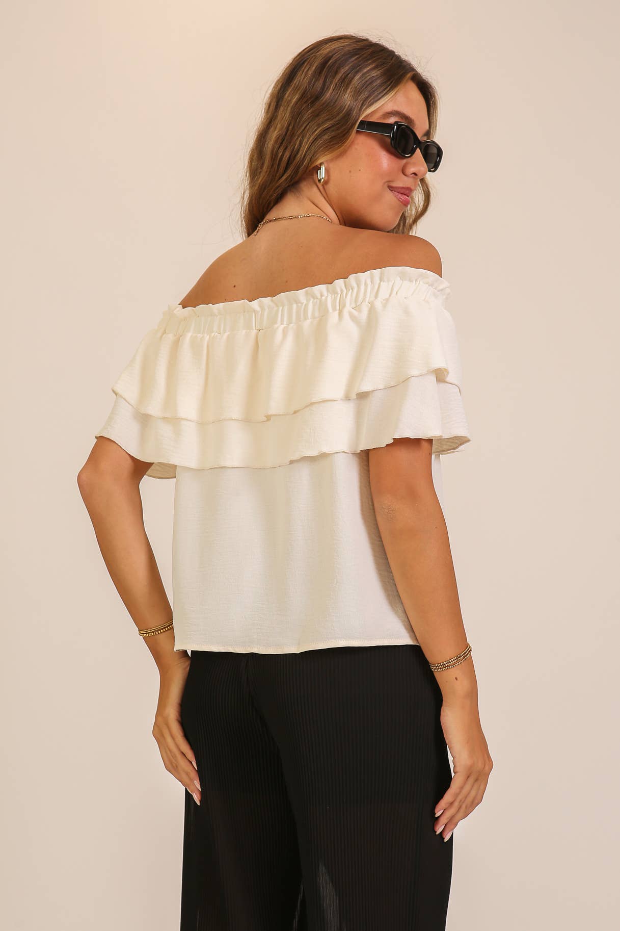 Off-Shoulder Tiered Ruffle Top
