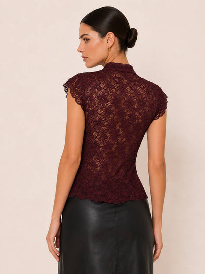 PLUM COLLAR LACE VEST