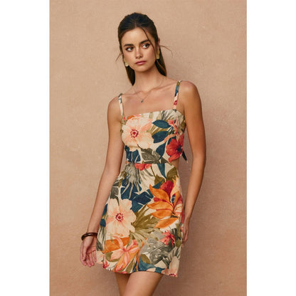 Countryside Bird Cutout Mini Dress