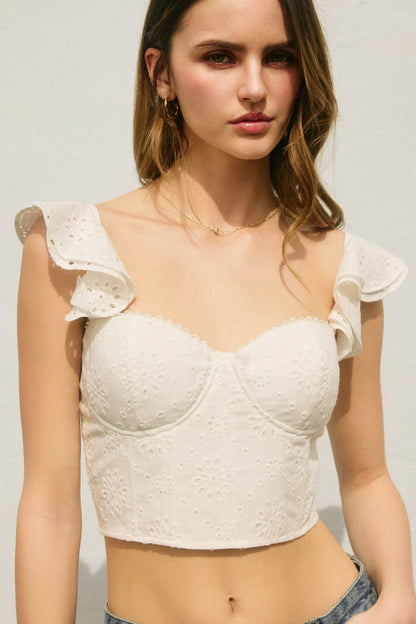 Baby Corset Flutter Sleeve Top