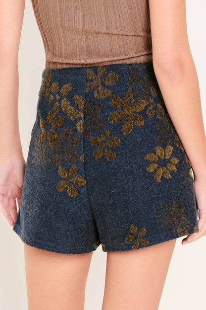 A jacquard woven skort