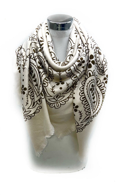 Large square scarf bandana print