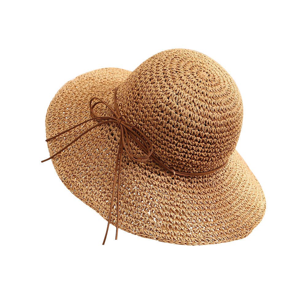 Casual Wide Brim Foldable Beach Straw Hat