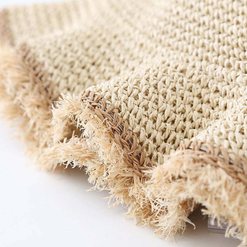 Fashion Wide Brimmed Woven Straw Bucket Hat MK2RTK6W6HAT171