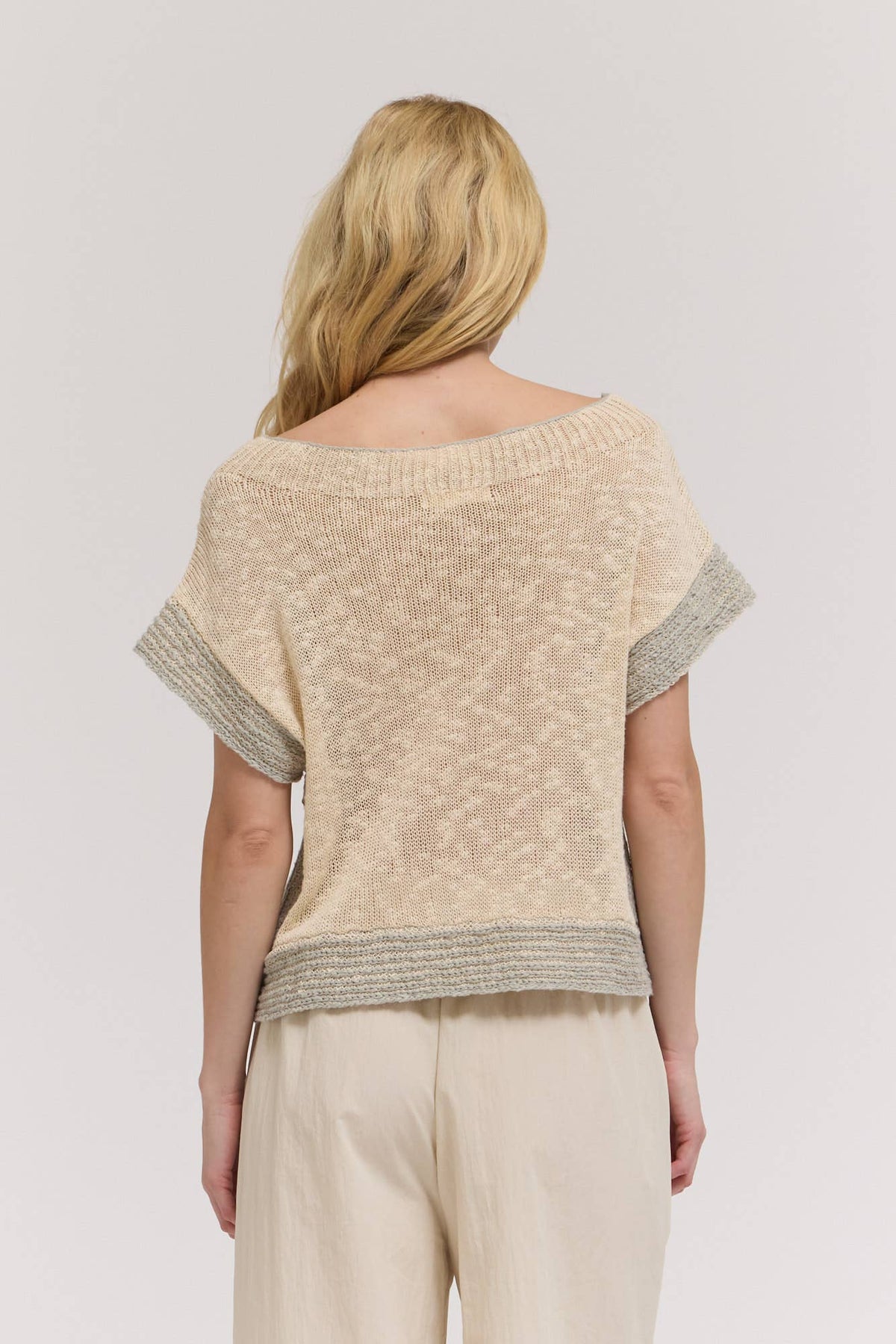 DROP SHOULDER OVERLAP SIDE SEAM KNIT TOP