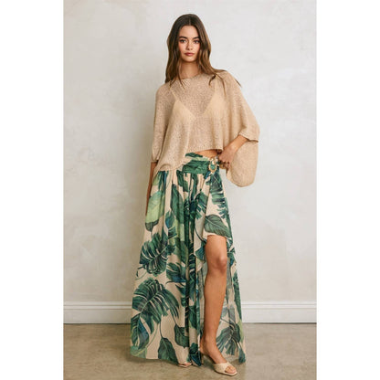 Hidden Oasis Metal Trim Maxi Skirt