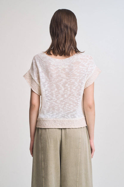 DROP SHOULDER OVERLAP SIDE SEAM KNIT TOP