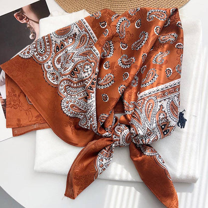 Vintage Paisley Print Lightweight Square Scarf