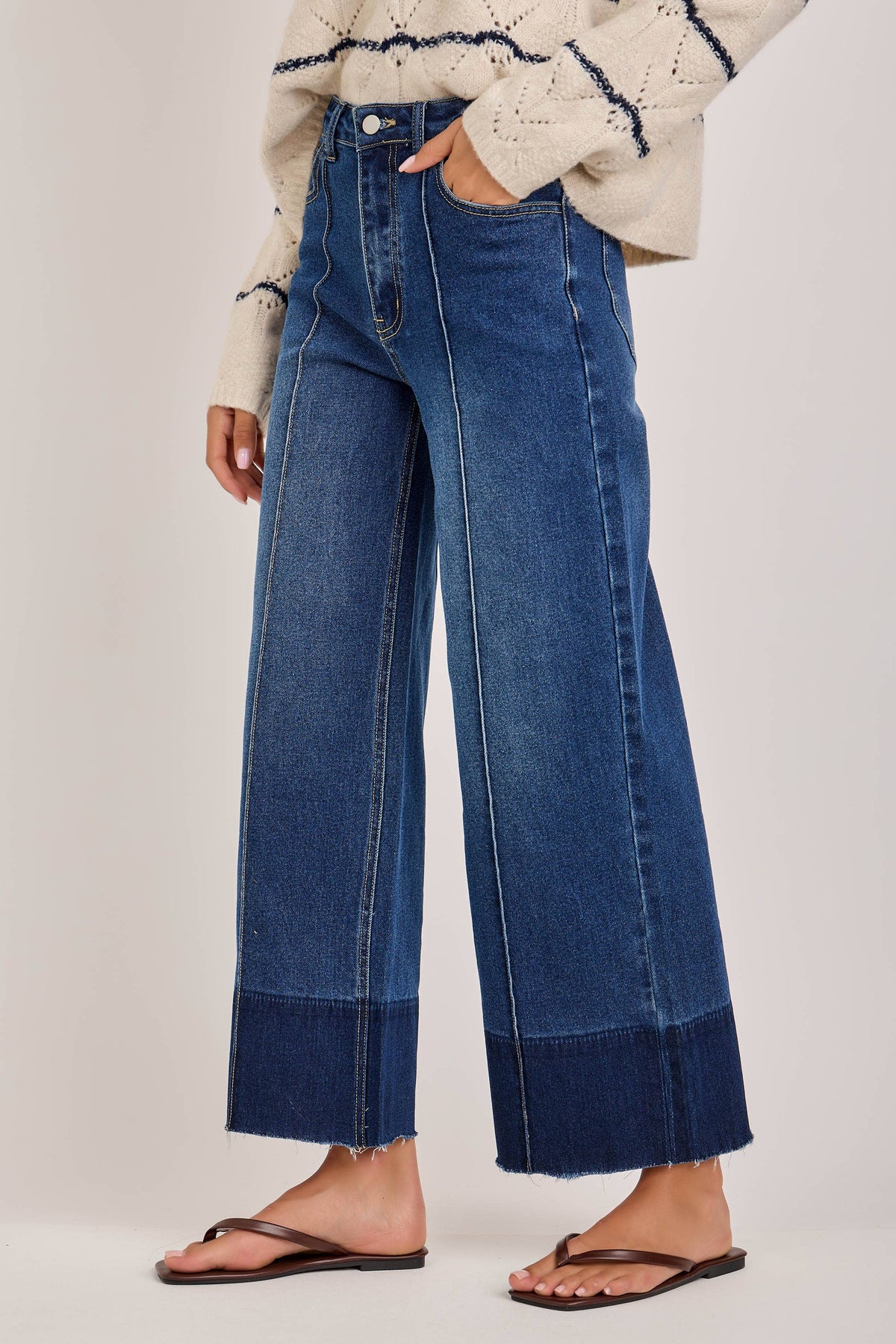 MID RISE WIDE LEG DENIM JEANS FRONT SEAM_JLB80128-01