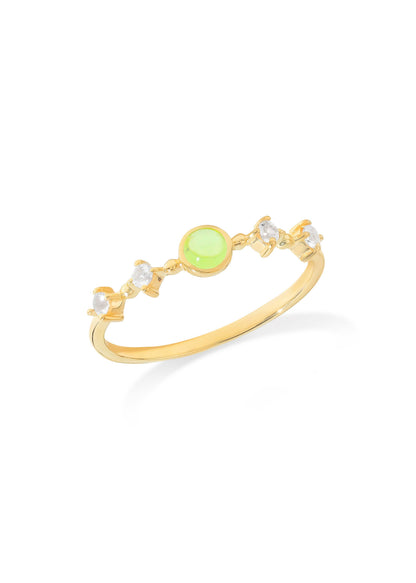 Gold Plated 925 Silver Peridot Verdant Lineage Ring
