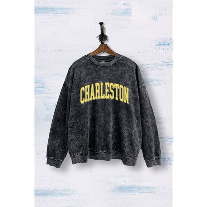 Charleston Collegiate Typography Mineral Wash Sweatshirt