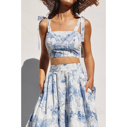 Coastline Tie shoulder Crop Top