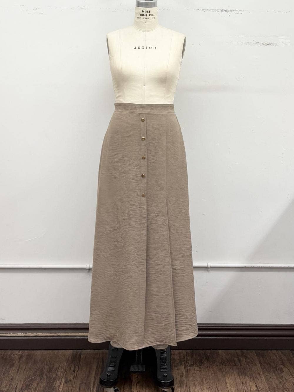 Airflow Button Front Maxi Skirt