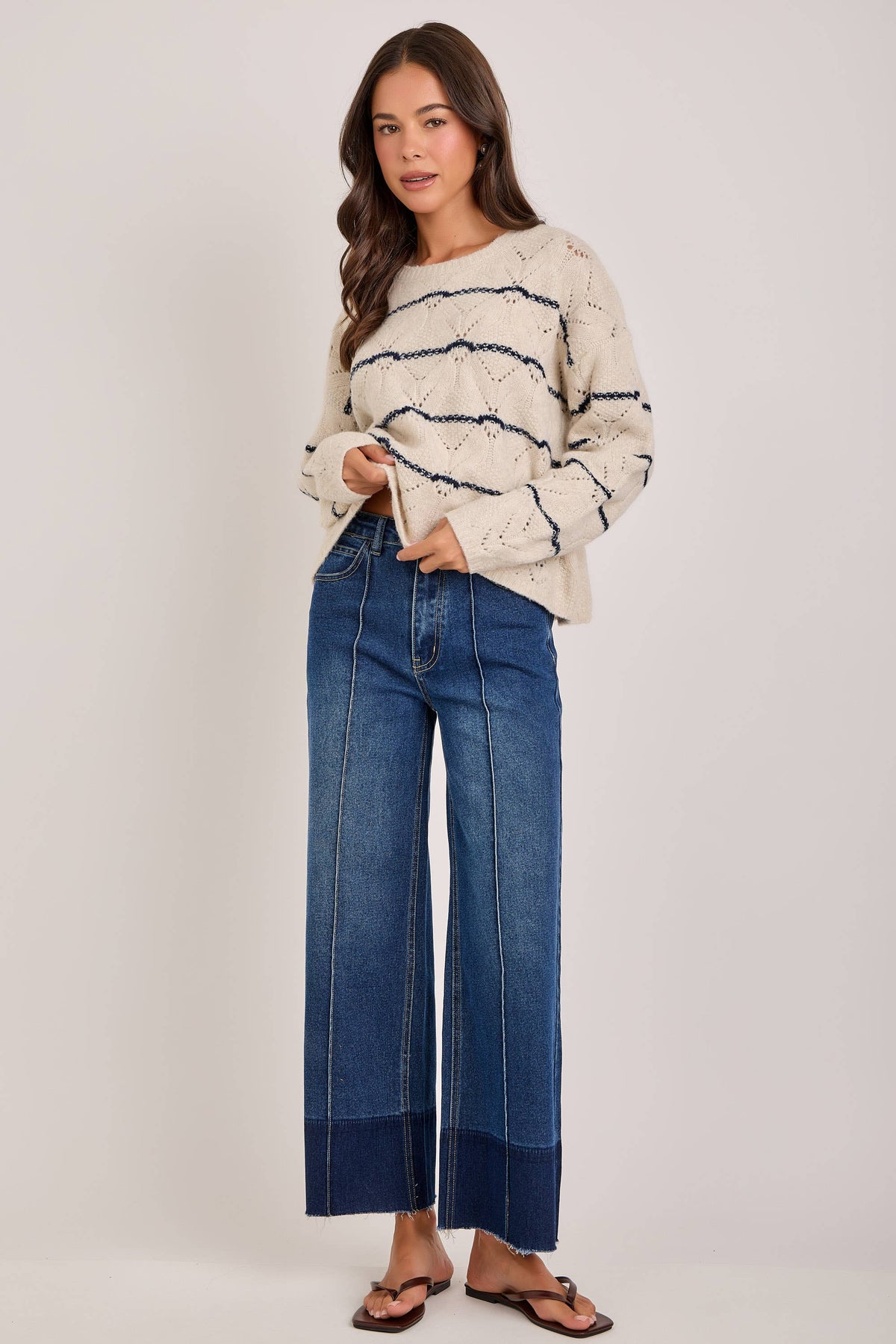 MID RISE WIDE LEG DENIM JEANS FRONT SEAM_JLB80128-01