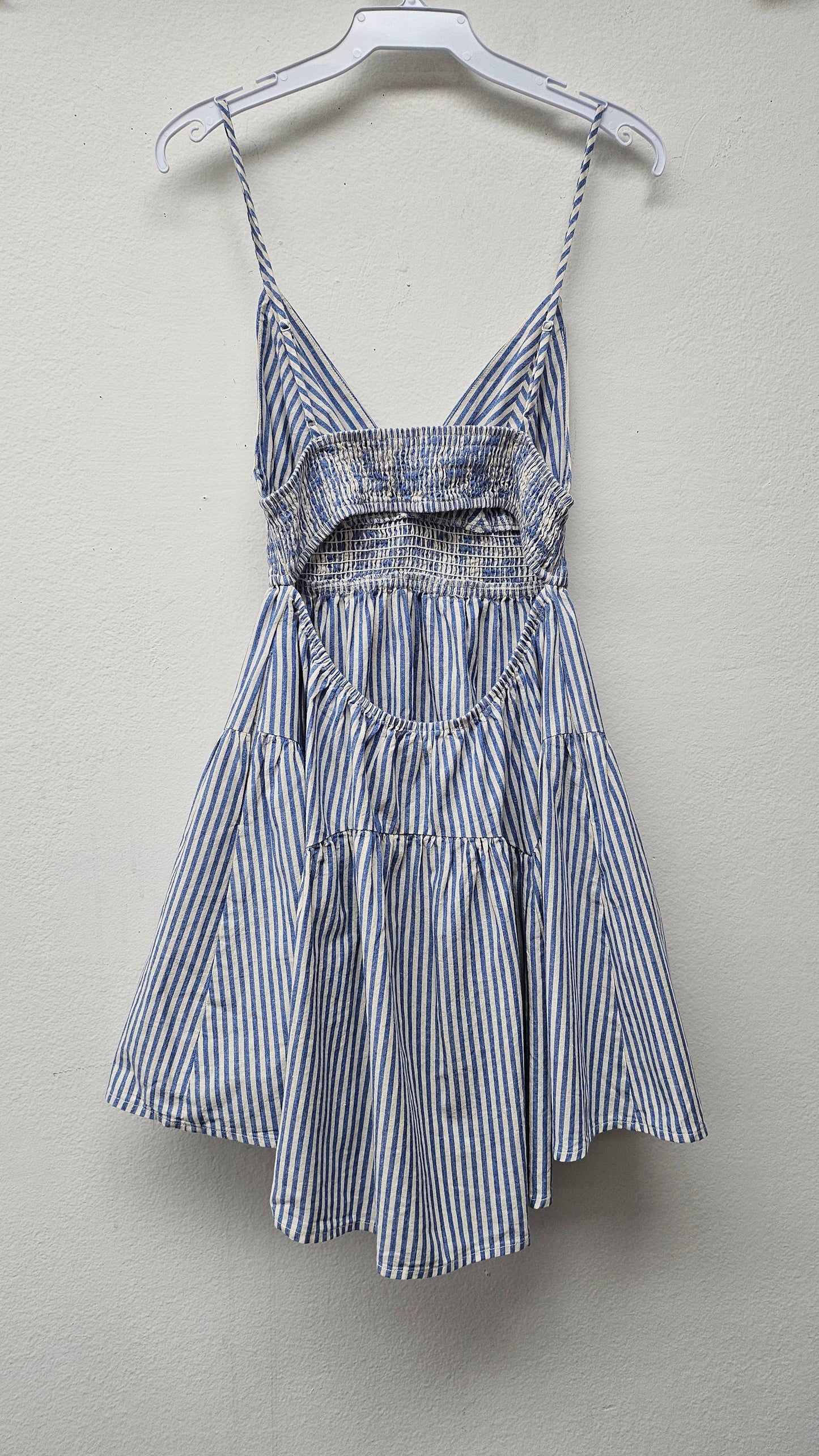 Spring Striped Cut Out Mini Dress