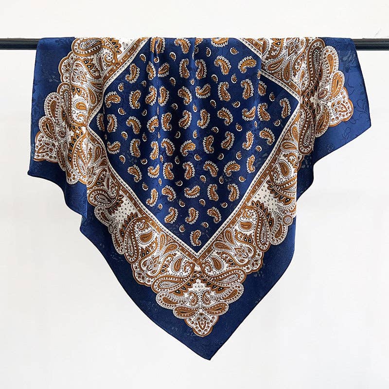 Vintage Paisley Print Lightweight Square Scarf