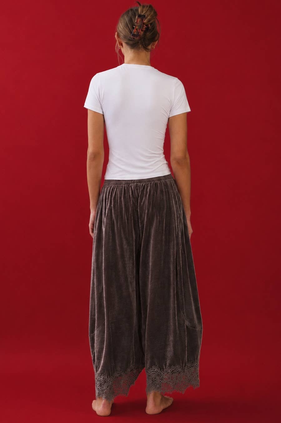 Velvet Wide Leg Pants