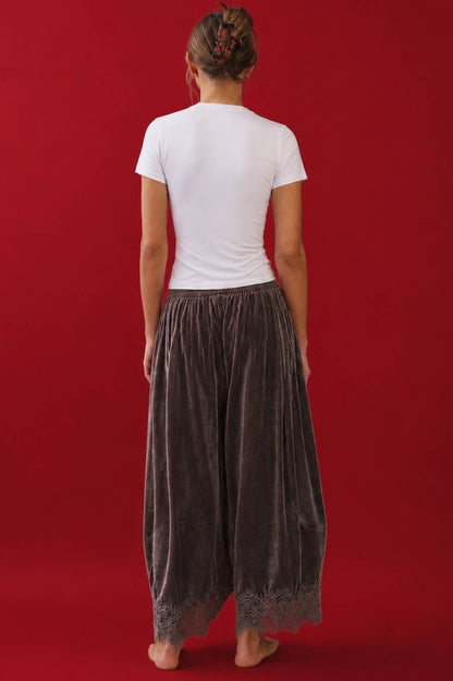Velvet Wide Leg Pants