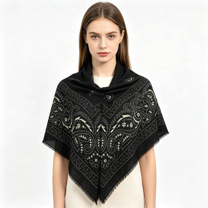 PAISLEY BIG BANDANA SQUARE NECK SCARF