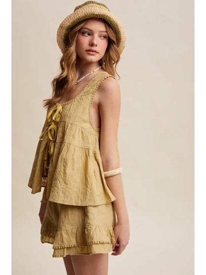 Embroidered Ruffle Set