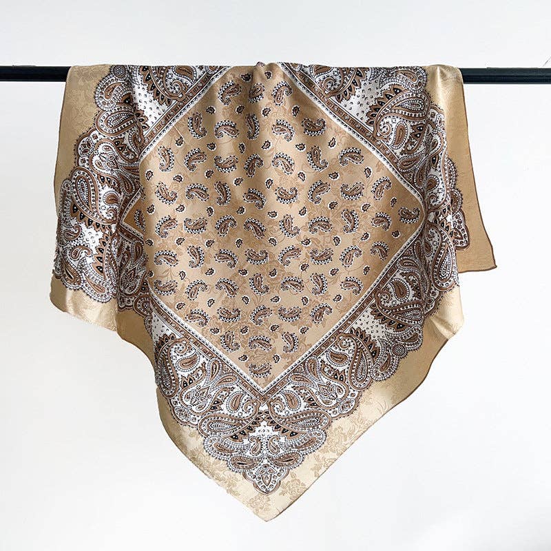 Vintage Paisley Print Lightweight Square Scarf