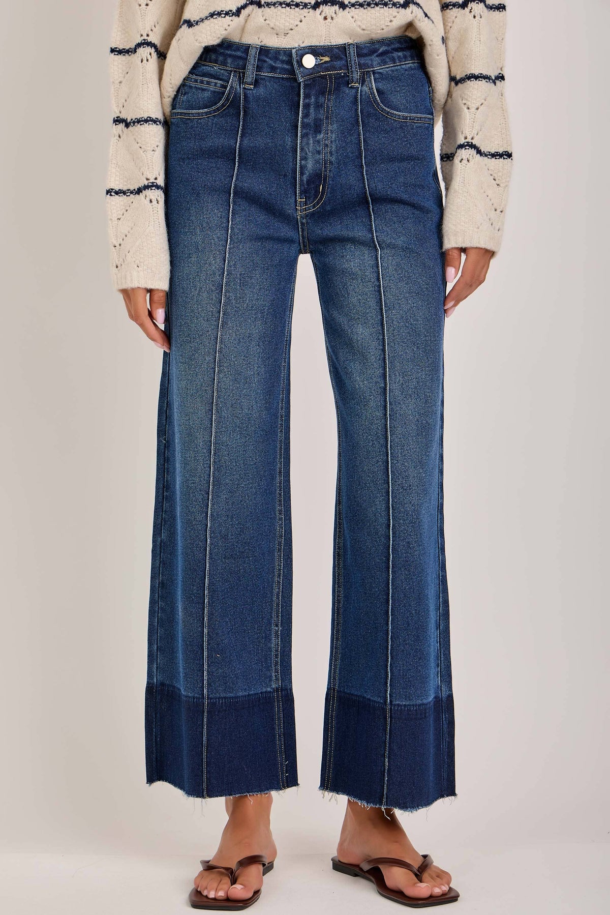 MID RISE WIDE LEG DENIM JEANS FRONT SEAM_JLB80128-01