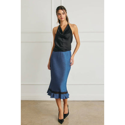 Satin Asymmetrical Hem Halter Top