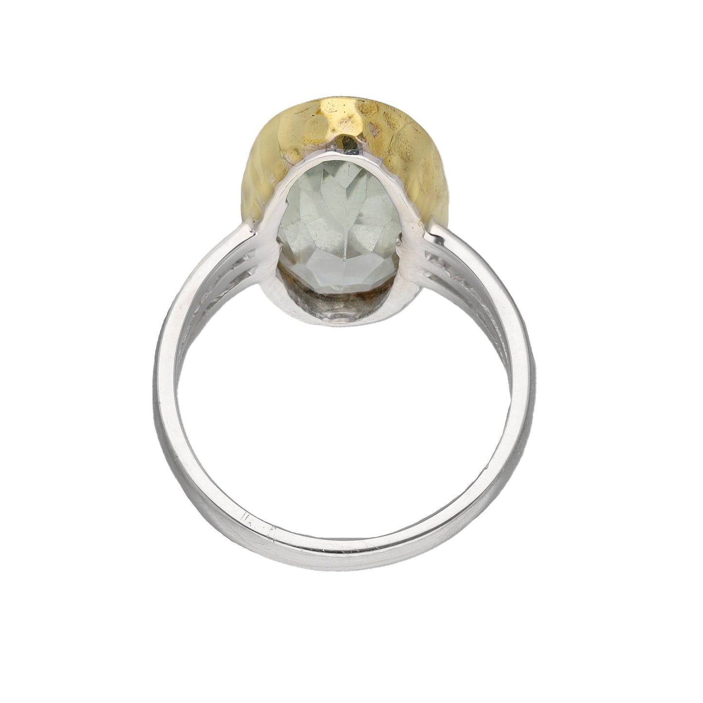 925 Sterling Silver Green Amethyst Statement Ring