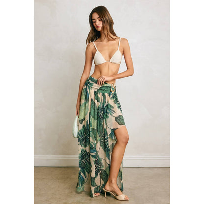 Hidden Oasis Metal Trim Maxi Skirt