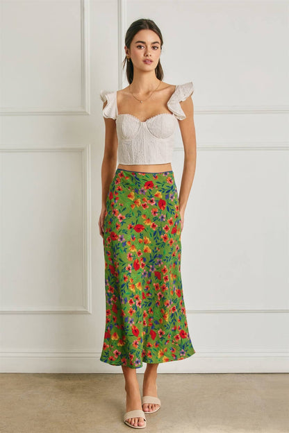 Floral Lace Detail Pencil Skirt