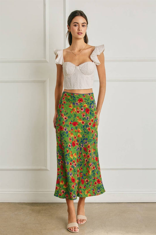 Floral Lace Detail Pencil Skirt