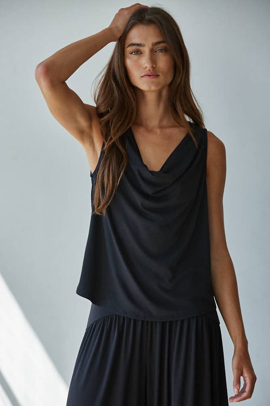 Sleeveless Cowl Neck Top