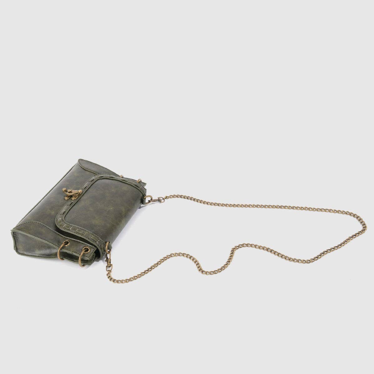 Retro Metal Buckle Leather Square Shoulder Bag
