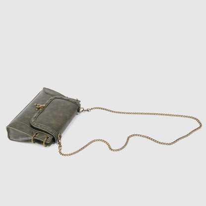 Retro Metal Buckle Leather Square Shoulder Bag