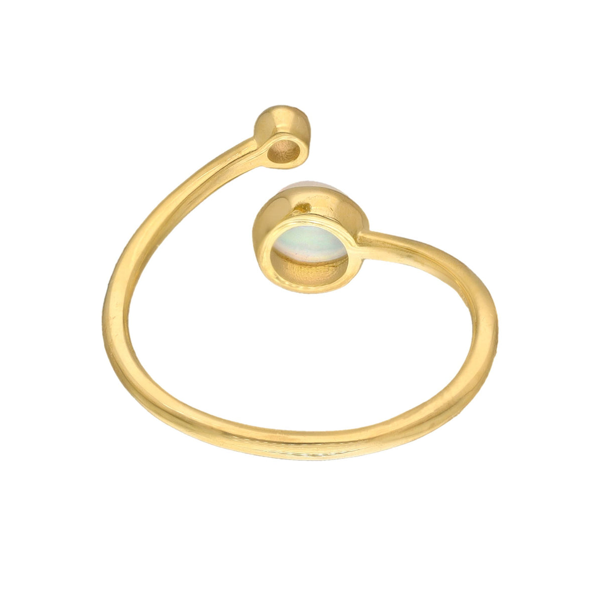 Gold Plated Over silver Ethiopian Opal Bypass Ring