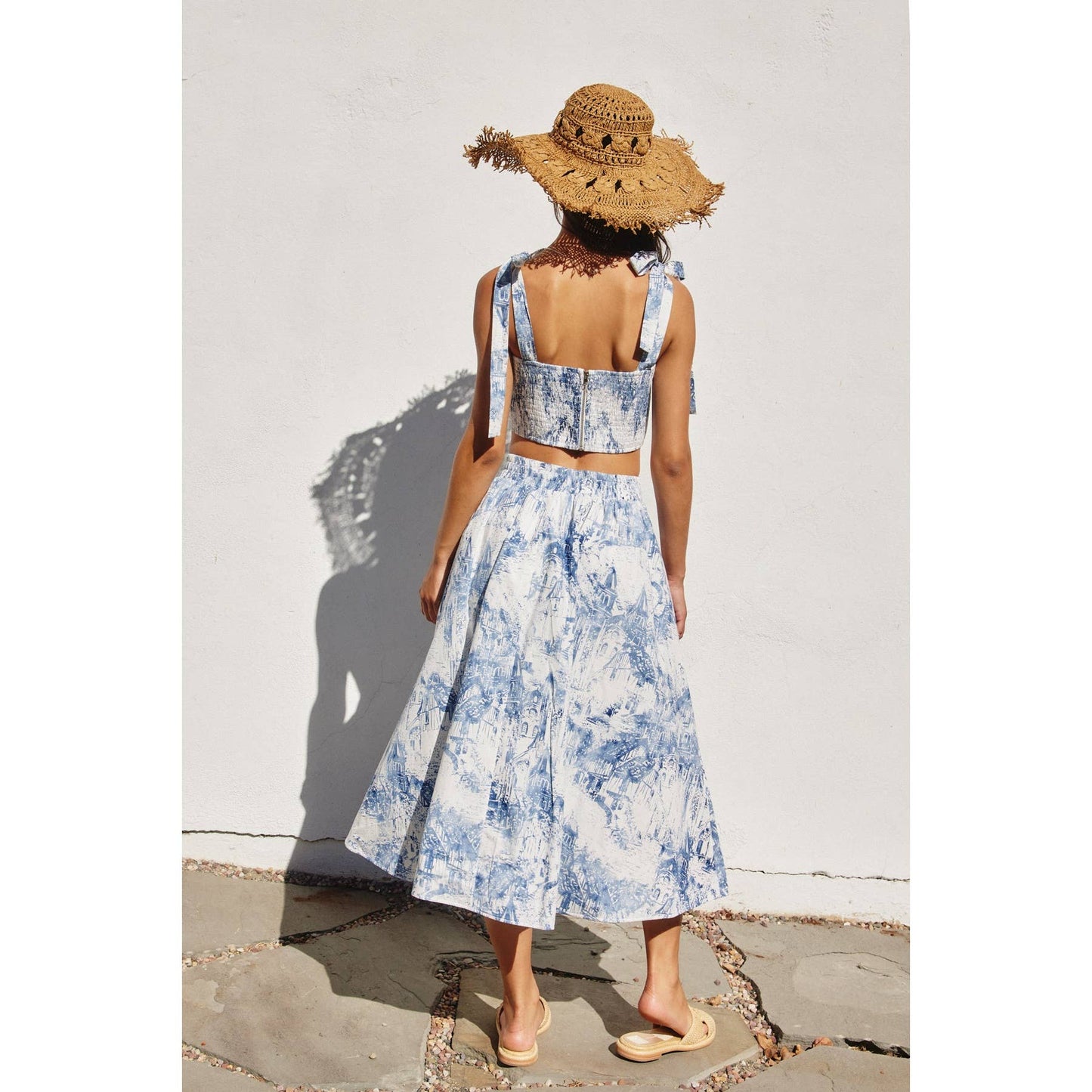 Coastline Tie shoulder Crop Top