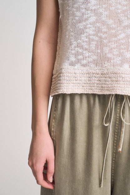 DROP SHOULDER OVERLAP SIDE SEAM KNIT TOP