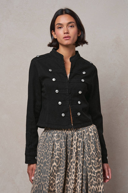 Military Double-Button Stretch Cotton Jacket