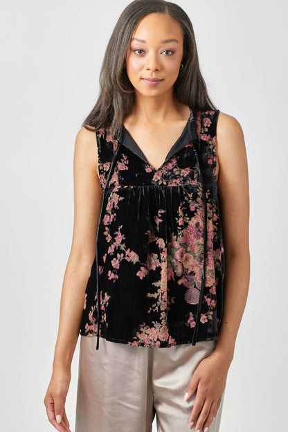 Burn-Out Velvet Blouse