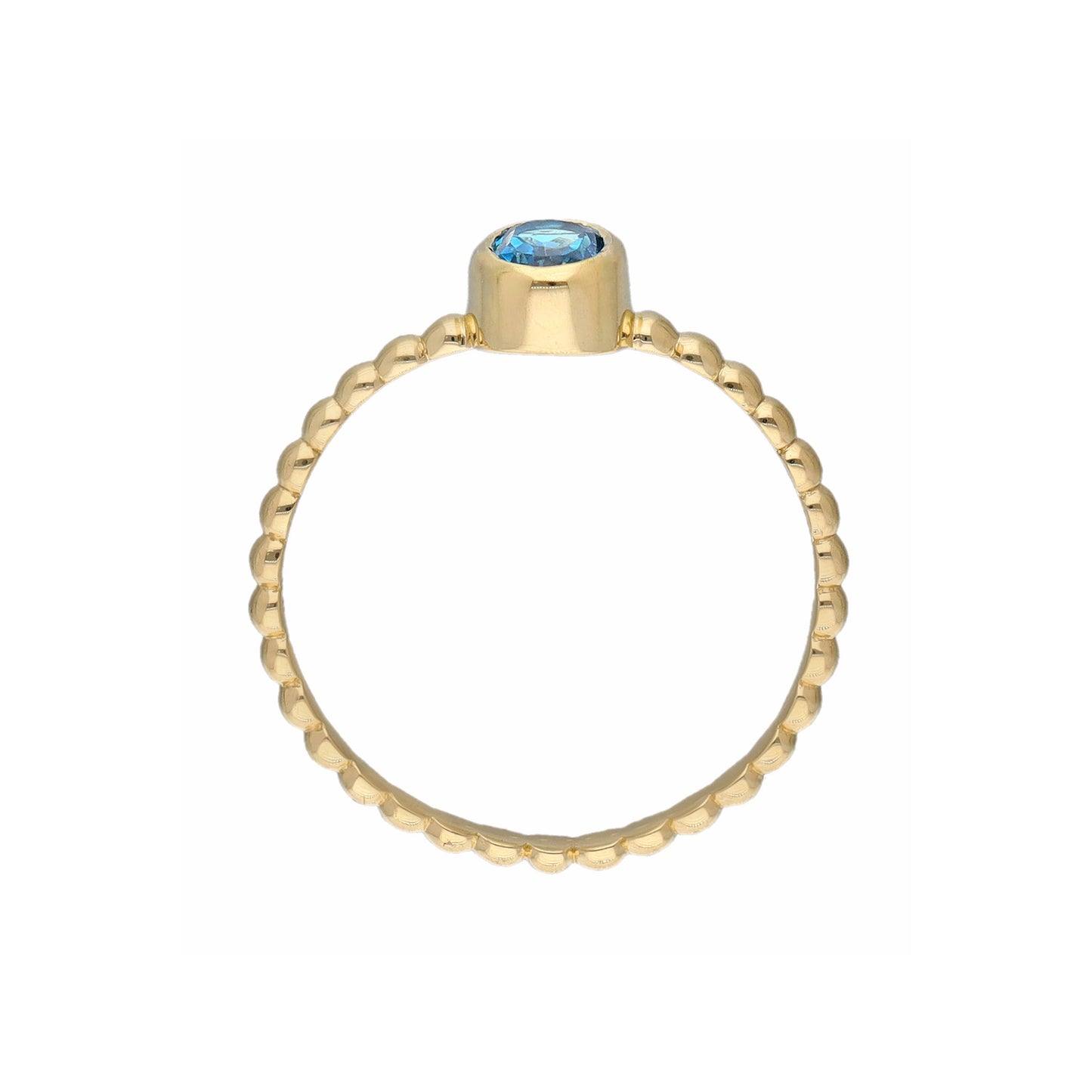 14K Gold Plated Silver London Blue Topaz Solitaire Ring