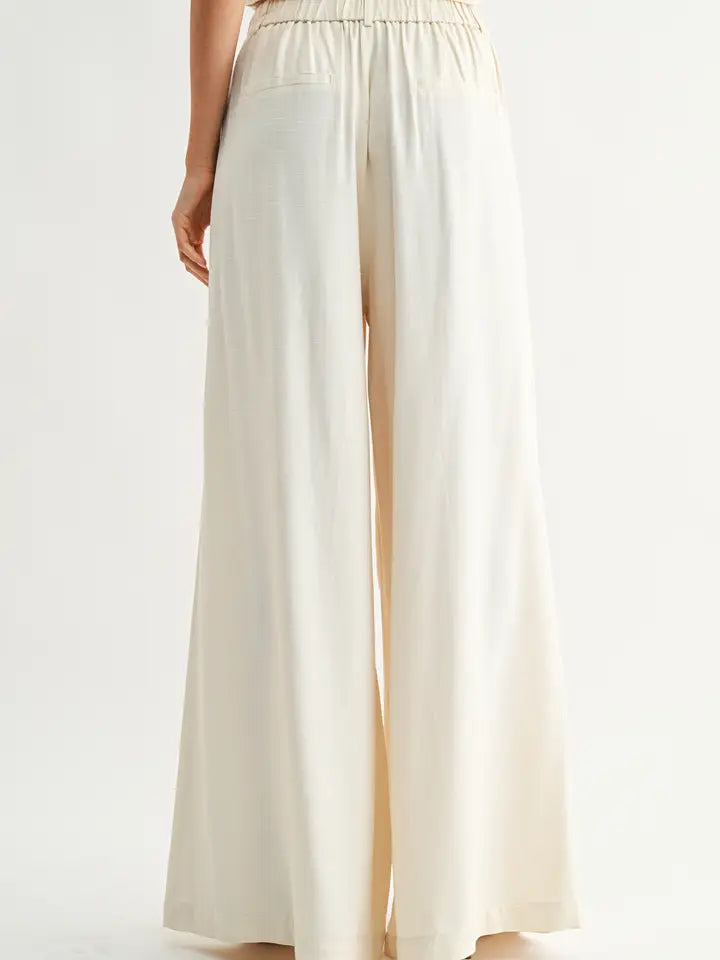 Wide Leg Pleated Trousers