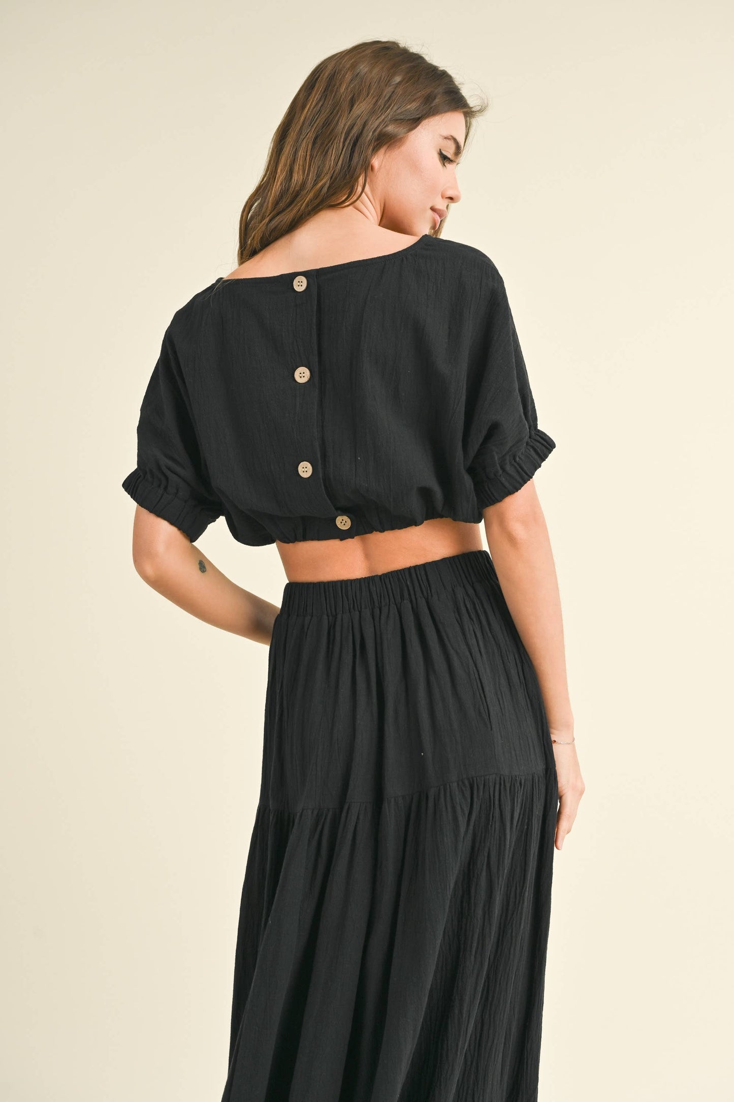 MMT998   BOAT NECK SHORT TOP