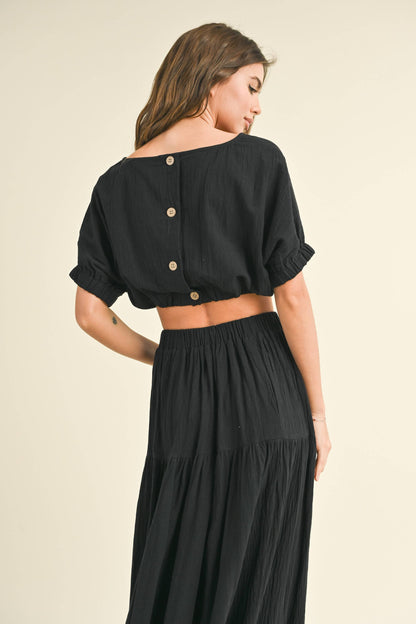 MMT998   BOAT NECK SHORT TOP