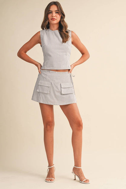 OPEN BACK TOP WITH STRAP AND SKORT SET