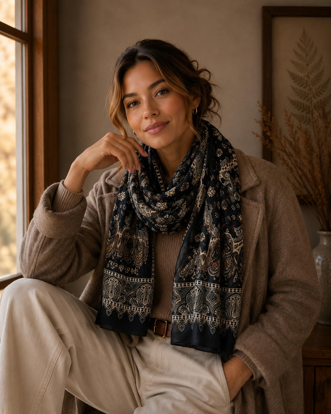 Printed bandana scarf