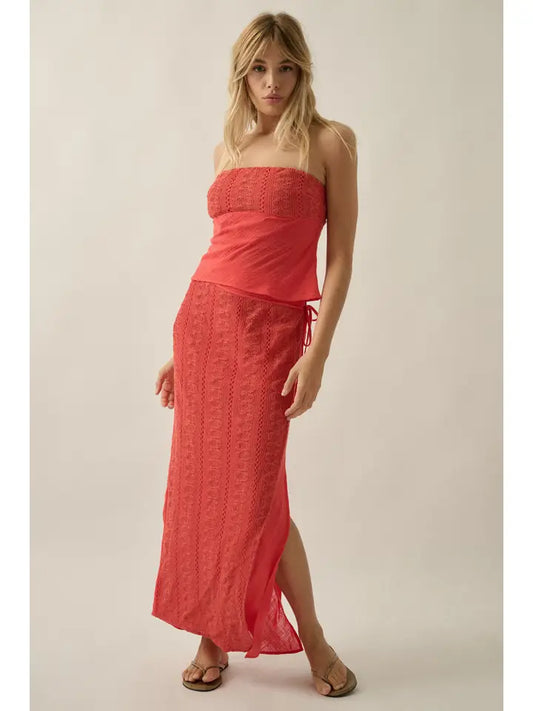 Crochet Lace Wrapped Maxi Skirt