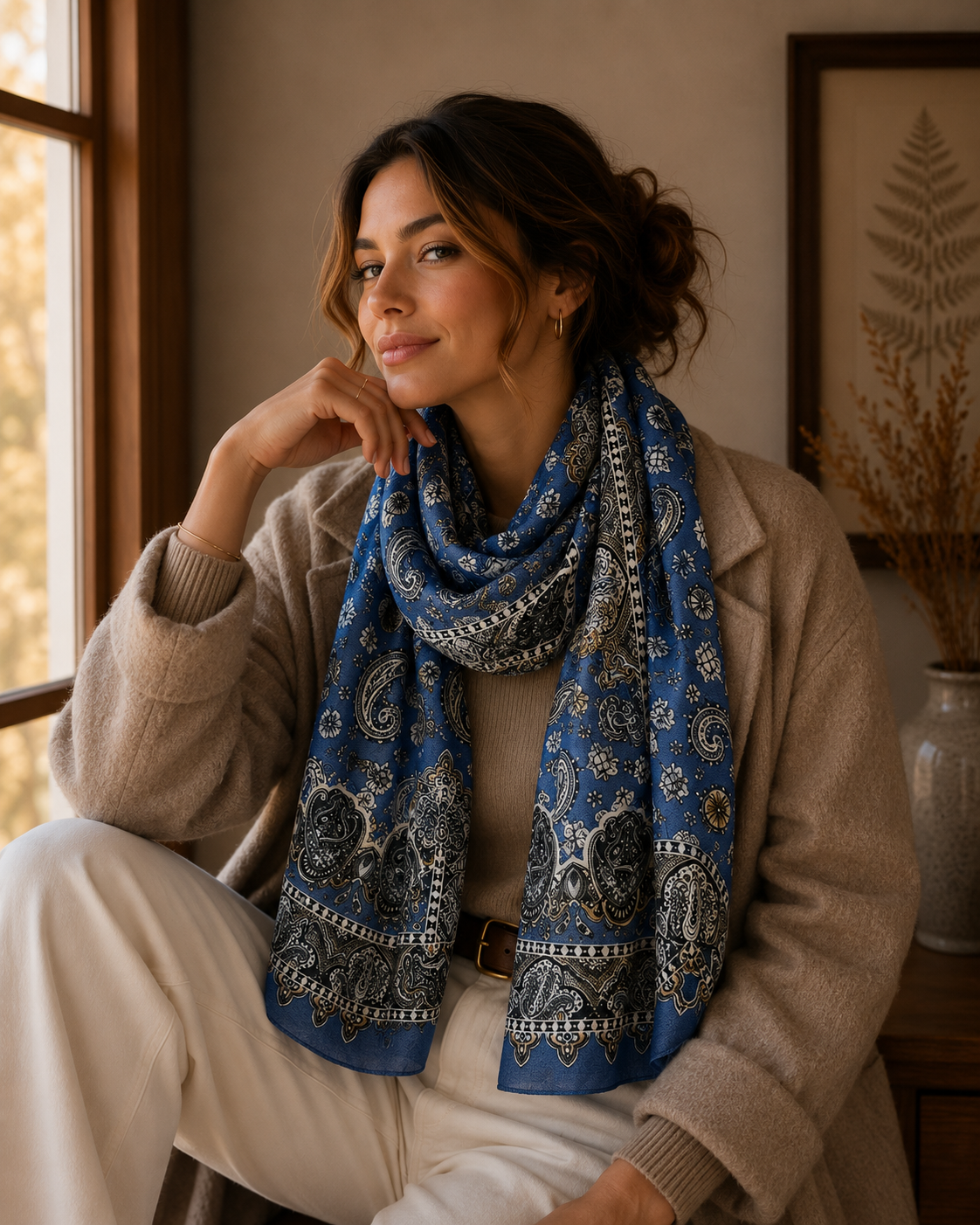Printed bandana scarf