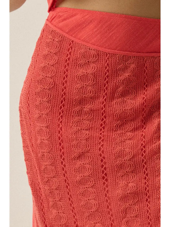 Crochet Lace Wrapped Maxi Skirt