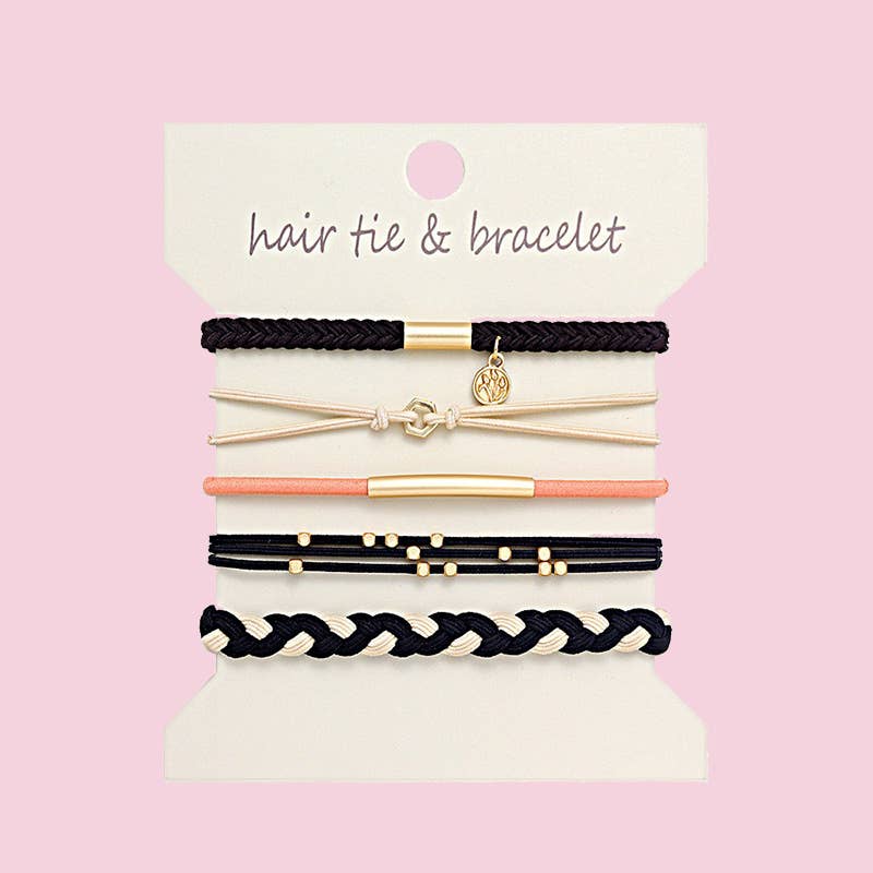 Boho 2-in-1 Hair Tie & Bracelet Set